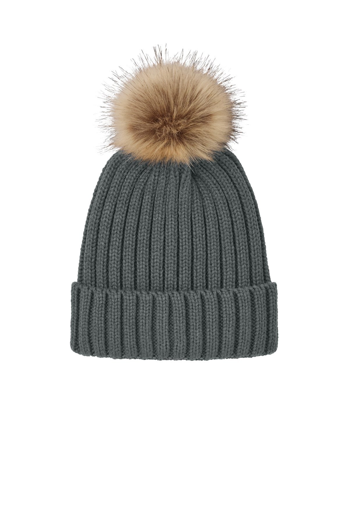 Faux Fur Pom Beanie