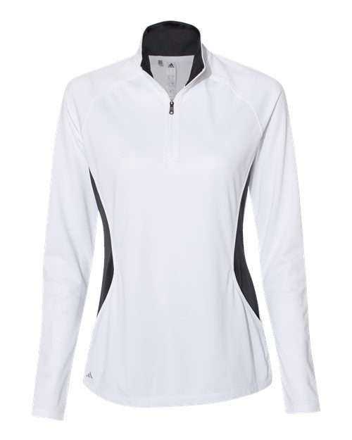 Ladies Adidas Contrast 1/4 Zip Performance