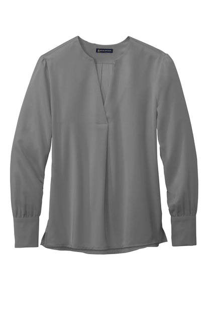 Ladies Open-Neck Satin Blouse