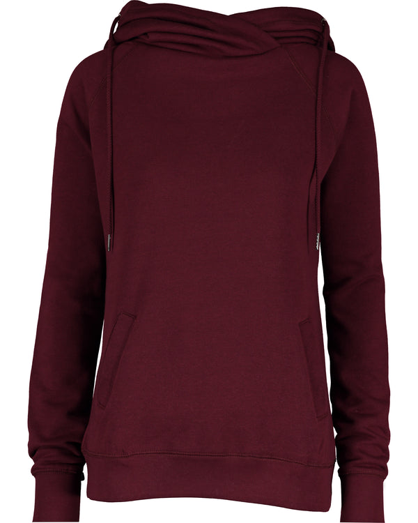 Ladies Funnel Neck Hooded Sweatshirt