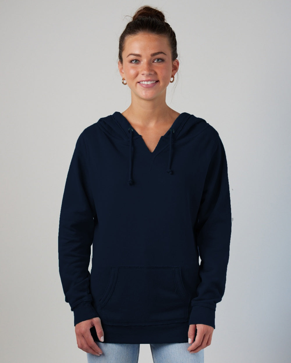 Ladies V-Notch Hooded Sweatshirt