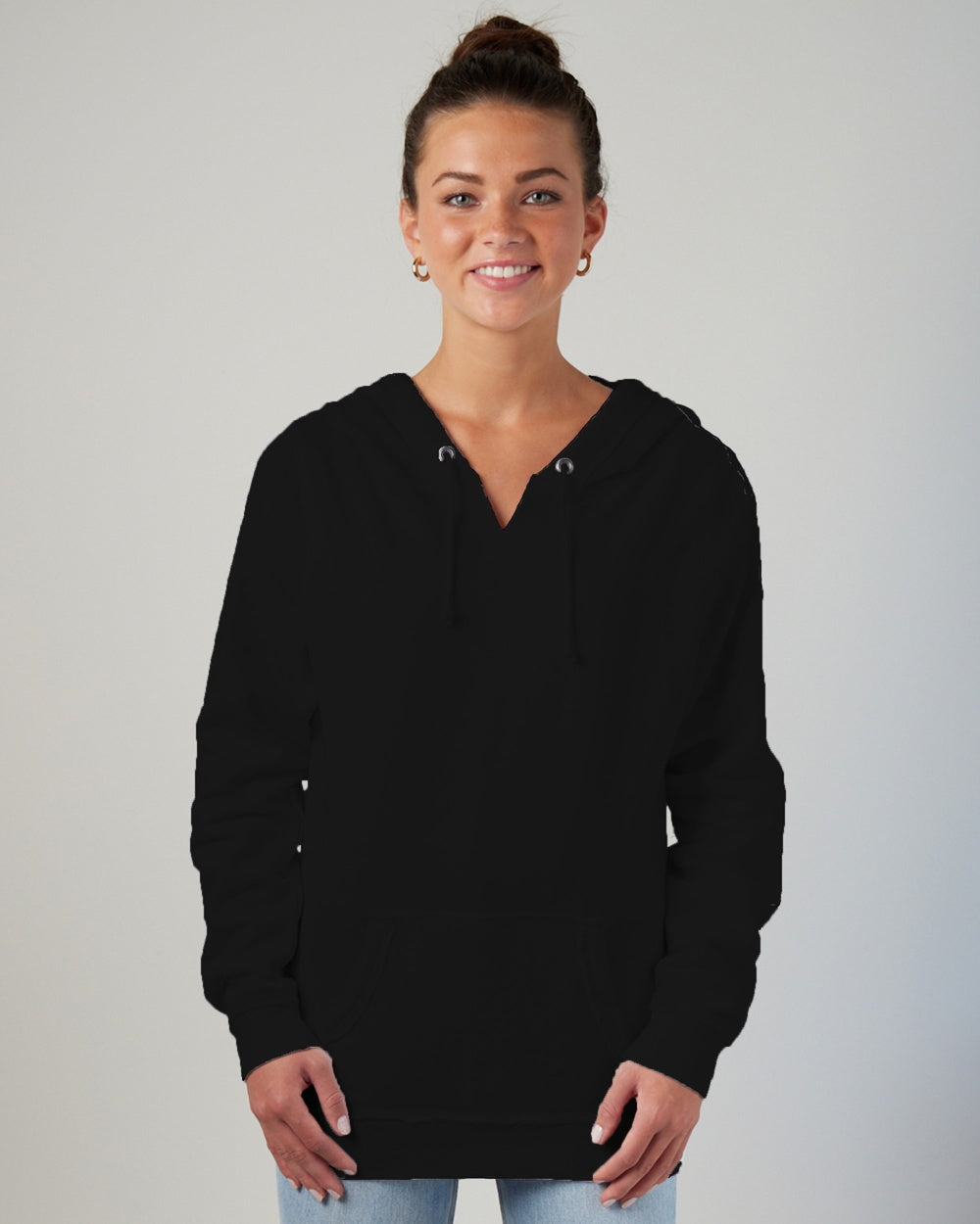 Ladies V-Notch Hooded Sweatshirt