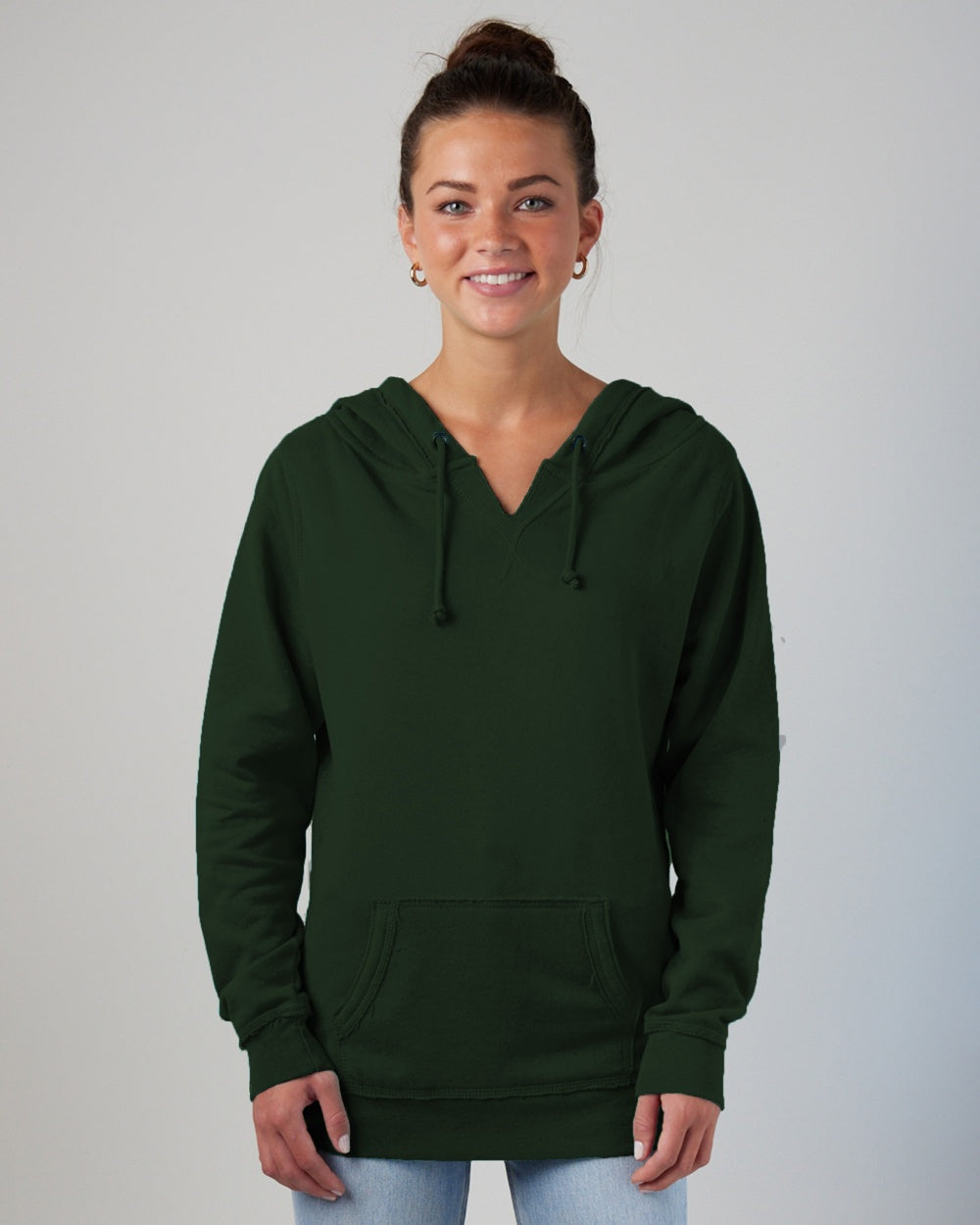 Ladies V-Notch Hooded Sweatshirt
