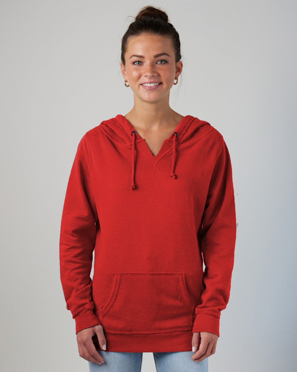 Ladies V-Notch Hooded Sweatshirt