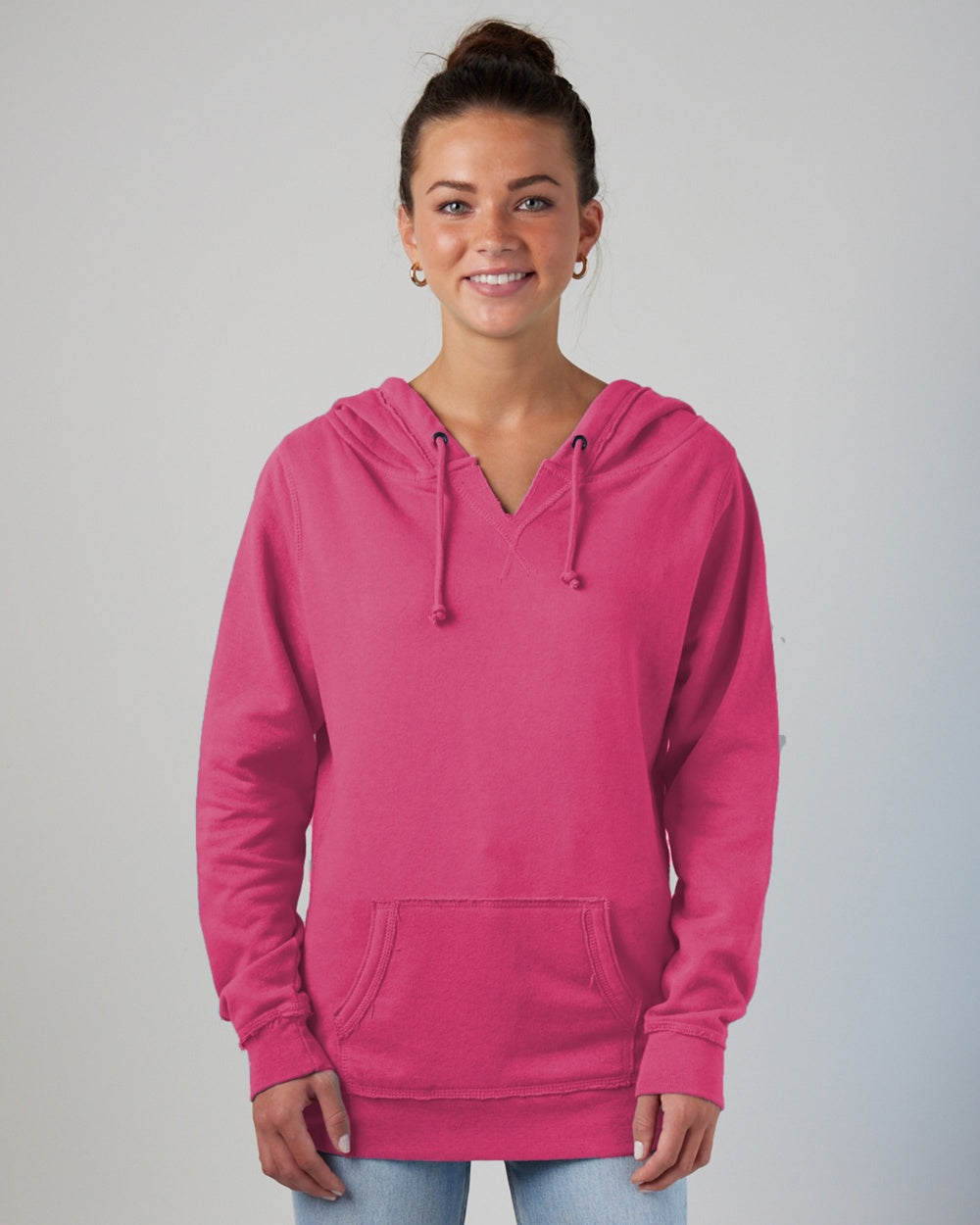 Ladies V-Notch Hooded Sweatshirt