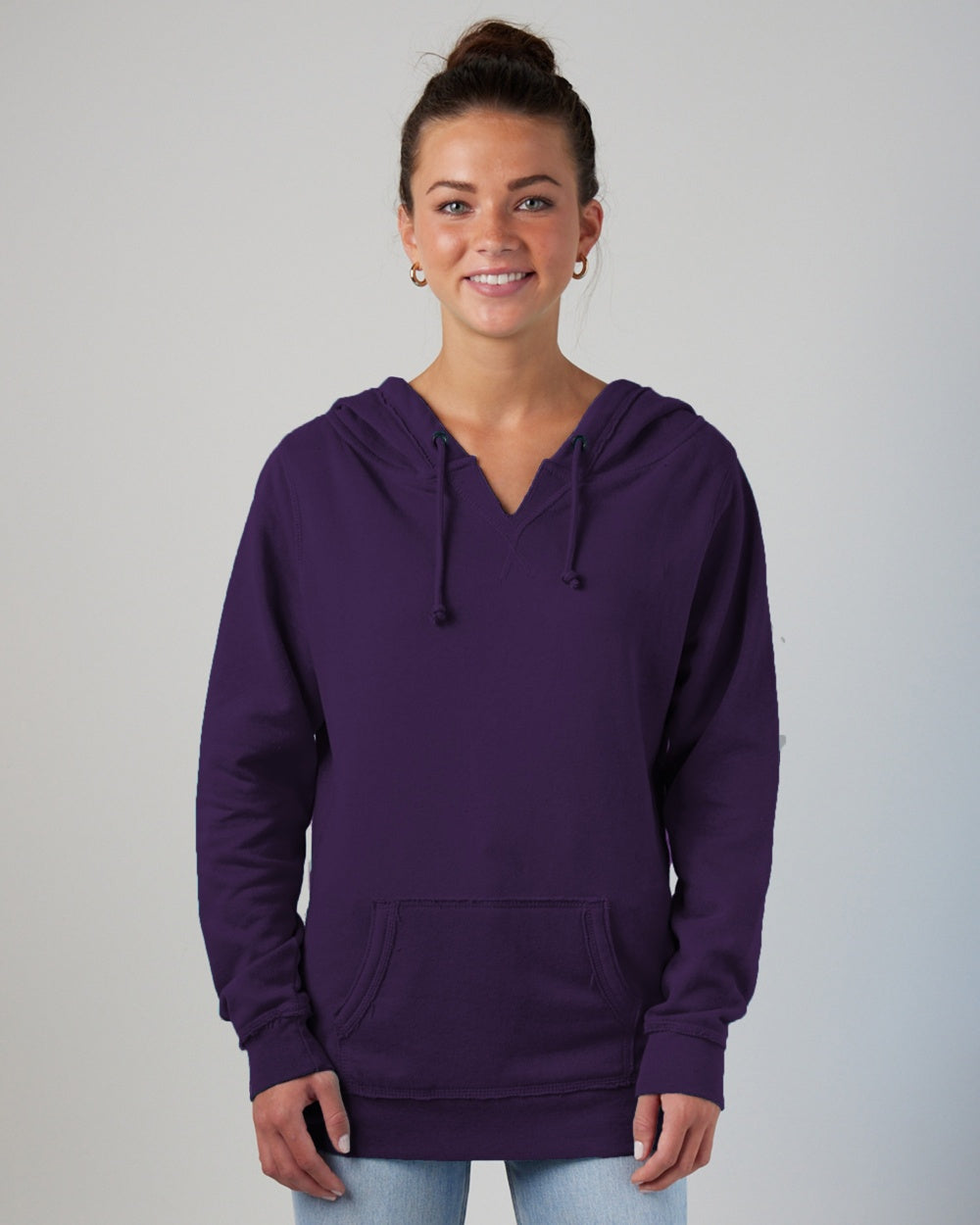 Ladies V-Notch Hooded Sweatshirt
