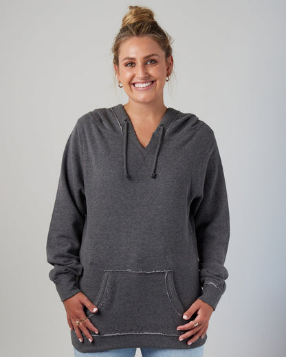 Ladies V-Notch Hooded Sweatshirt