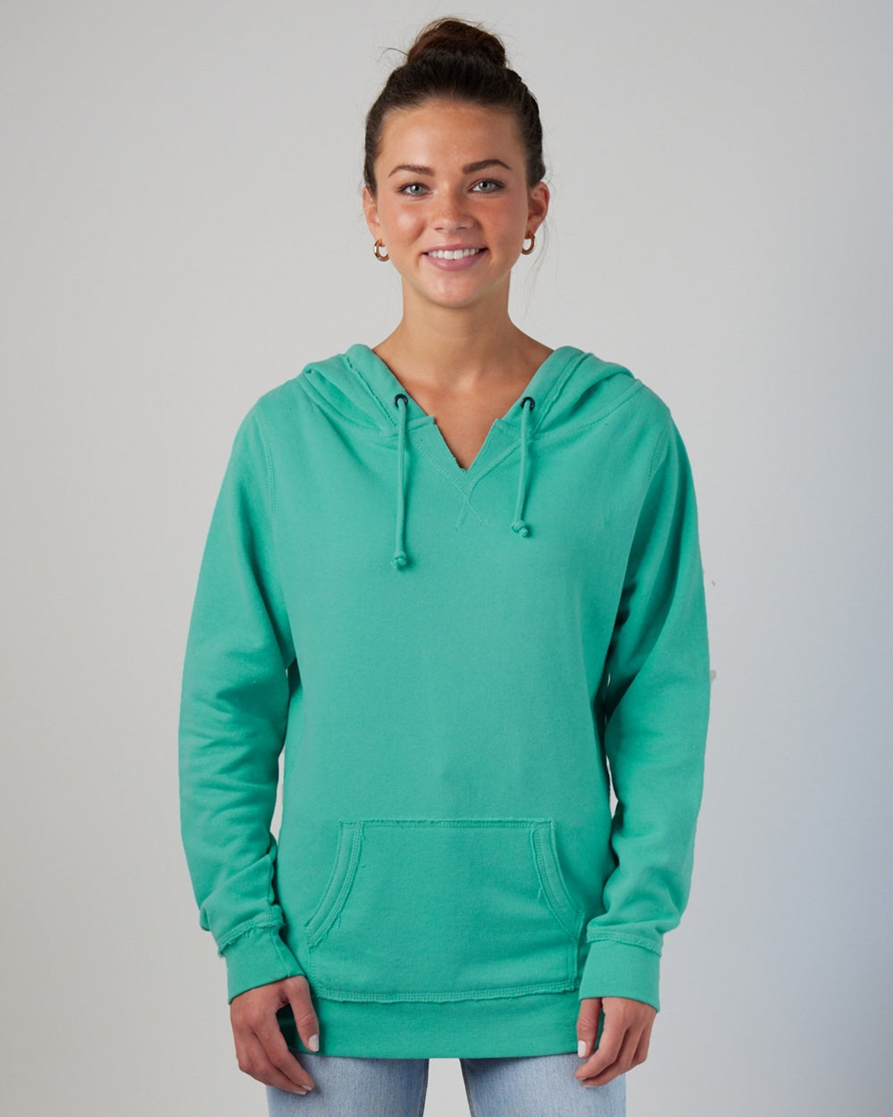 Ladies V-Notch Hooded Sweatshirt