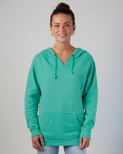 Ladies V-Notch Hooded Sweatshirt