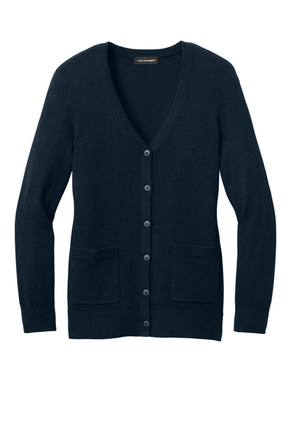 Ladies Easy Care Button-Up Cardigan Sweater