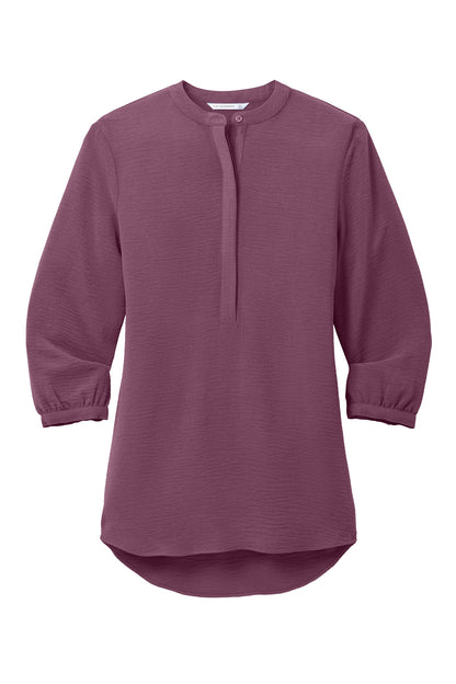 Ladies 3/4 Sleeve Textured Crepe Tunic