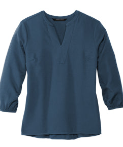 Ladies Stretch Crepe 3/4 Sleeve Blouse