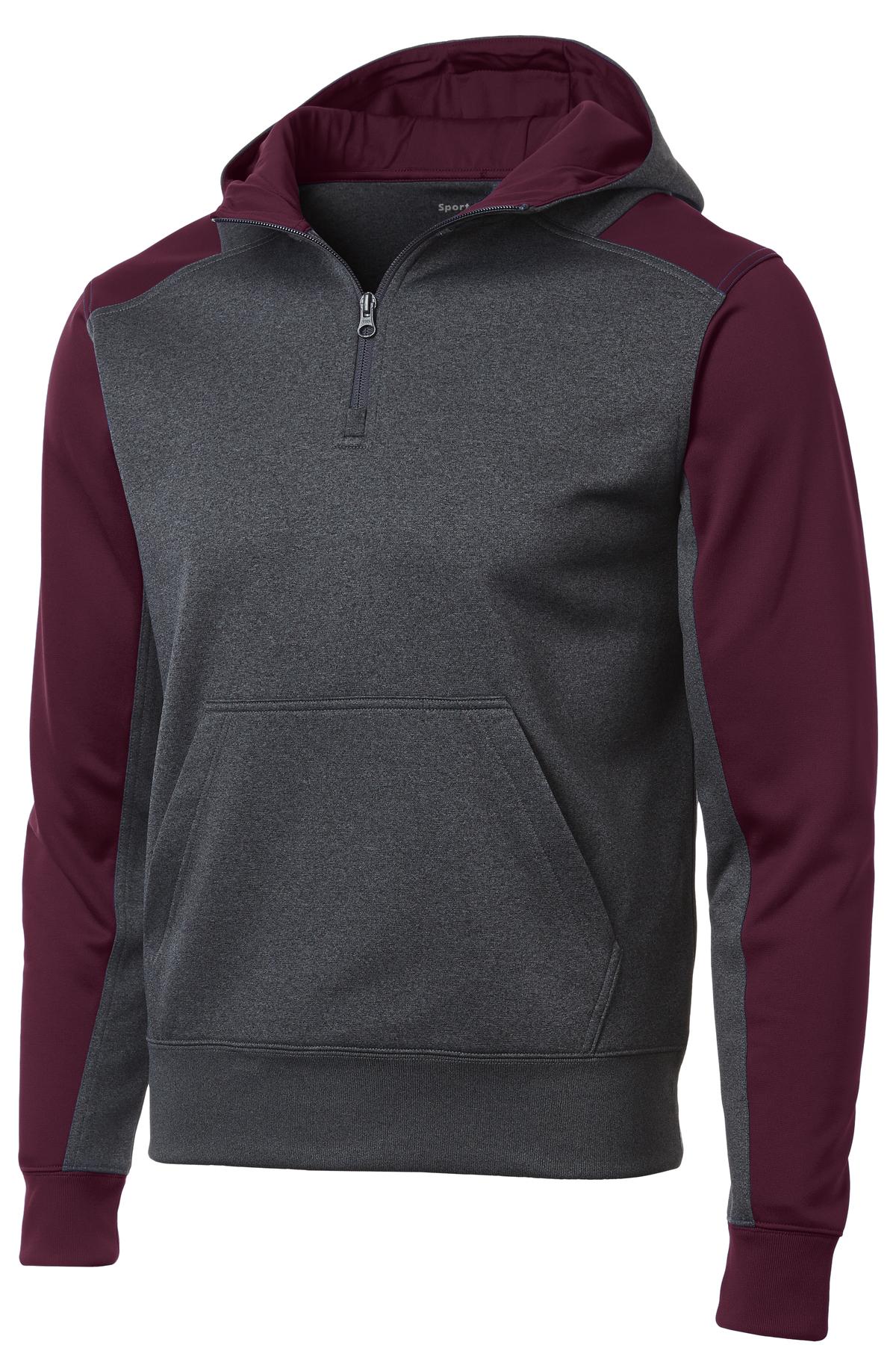 Performance Sport-Tek Colorblock 1/4 Zip Hooded Sweatshirt