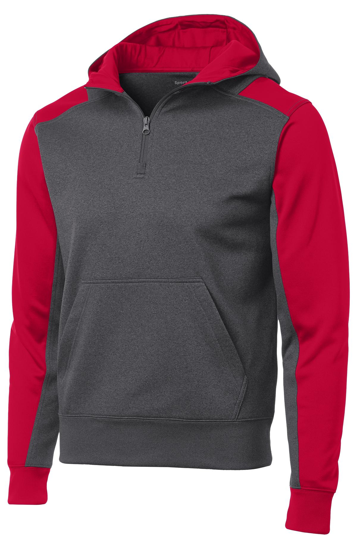 Performance Sport-Tek Colorblock 1/4 Zip Hooded Sweatshirt