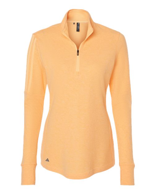 Ladies Adidas 3-Stripe Quarter Zip Sweater