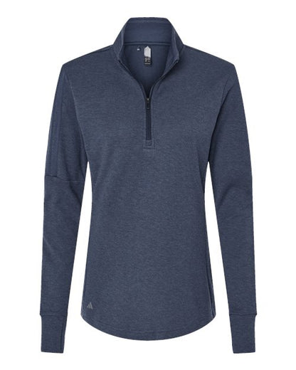Ladies Adidas 3-Stripe Quarter Zip Sweater