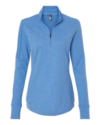 Ladies Adidas 3-Stripe Quarter Zip Sweater