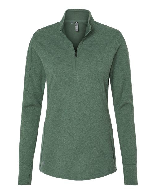 Ladies Adidas 3-Stripe Quarter Zip Sweater