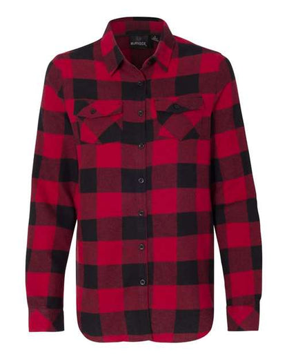 Ladies Long Sleeve Plaid Flannel Shirt