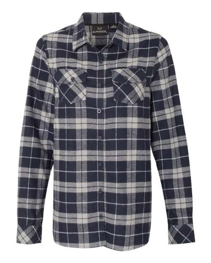 Ladies Long Sleeve Plaid Flannel Shirt