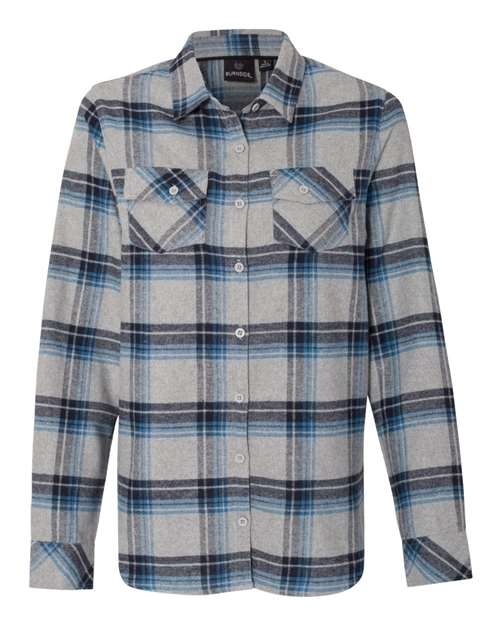 Ladies Long Sleeve Plaid Flannel Shirt