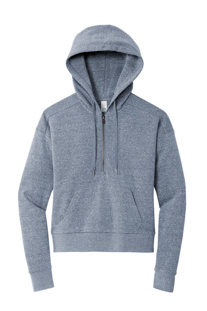 Ladie Perfect Tri-Blend Fleece Lightweight 1/2 Zip Pullover